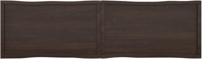 Solid Wood Tabletop, Live Edge, Dark Brown, 220 x 60 x (2-4) cm, Replacement for Kitchen Coffee Table, Dining Table, Desk Top - Durable & Stylish Surface.