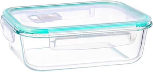 Feshory 1 Pack Airtight Glass Food Storage Containers with Lids (370 ML) - Glass Meal Prep Food Containers, Lunch Box Safe for Microwave, Freezer, Dishwasher Kitchen Storage & Organisation