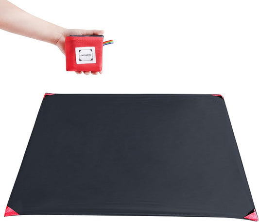 TRIWONDER Pocket Blanket Picnic Beach Mat Waterproof Outdoor Blanket Handy Mat for Travel, Camping, Hiking, Park (Black, L - 150x180cm)