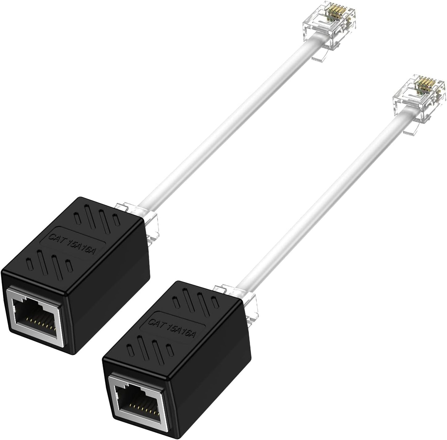 [2-Pack] Phone Jack to Ethernet Adapter, Ethernet to Phone Line Adapter RJ45 Female to RJ11 Male Converter Adapter Cable for Landline Telephone Service