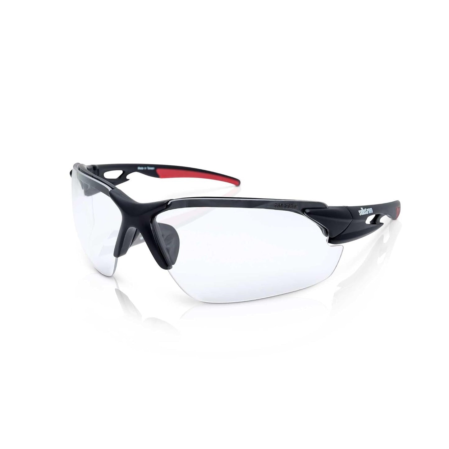 Sellstrom Sleek, Slip-Resistant, Anti-Fog Hard Coating Protective Eyewear Safety Glasses, Clear Lens, Co-Molded Temples, High Impact Optical Correct Wrap Style PC Lens, Soft Nose Piece (Qty 1), S72300