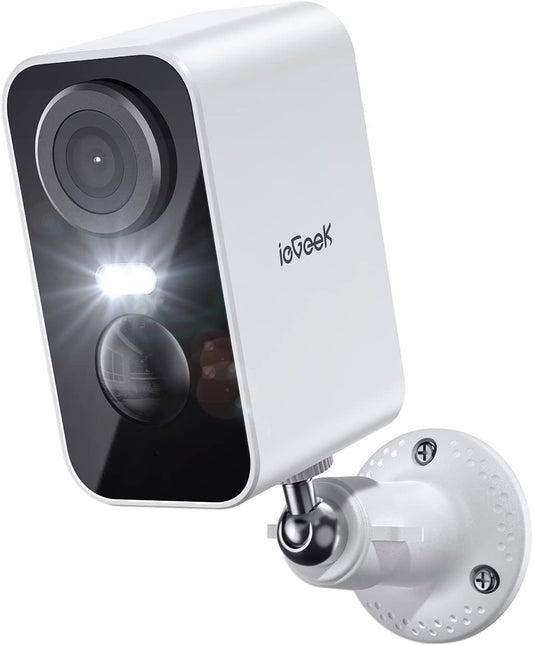 ieGeek Security Cameras Wireless Outdoor, 2K 3MP Battery Powered WiFi Security Camera with Spotlight & Siren Alarm, 2-Way Audio, Color Night Vision, AI Detection for Home Security, Works with Alexa