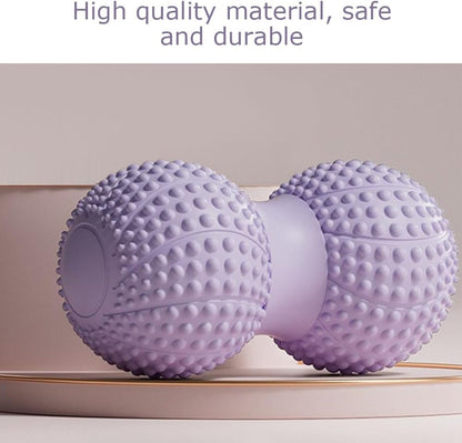 Peanut Massage Ball, Double Lacrosse Massage Roller Ball for Back Neck Shoulder Spine Legs HIPS, Myofascial Release, Trigger Points, Muscle Knots, and Yoga Therapy (Purple)