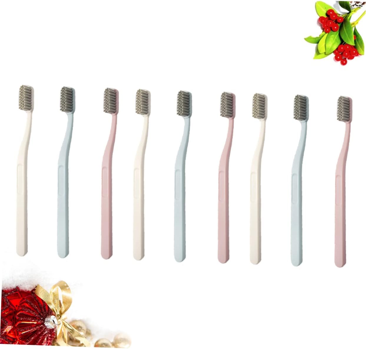 minkissy Pack Nylon Toothbrushes Hard Hair Adult Brush Set for Bathroom Oral Care