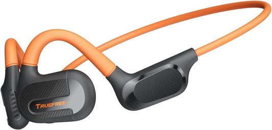 truefree F2 Open-Ear Headphones, Air Conduction Bluetooth 5.3 Wireless Headset for Sports, Four Microphones Clear Calls, 15 Hours of Playtime, 16.2mm Enhanced Bass, Multipoint Connection, Black