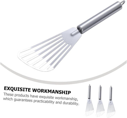 DONFAMDS 3 Pezzi spatola per friggere griglia cucinando Utensili da Cucina Funzionale Set Cucina Gadget Cucina friggere Le spatole di Pesce Pale da Bistecca Acciaio Inossidabile Silver