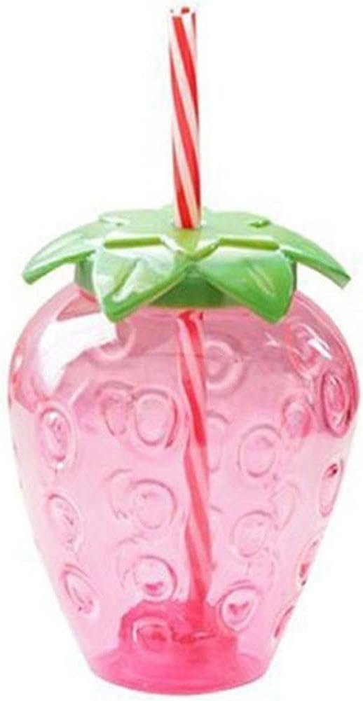 Kawaii Water Bottle with Straw 17 Oz Cute Strawberry Shaped Water Bottle Drinking Cups Bottle for Girls Women