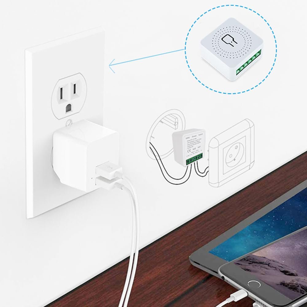 Zigbee Mini Smart DIY Relay Module Switch works with Alexa Google Home App and Voice Control,ZigBee Hub Required.16A (2 pack)