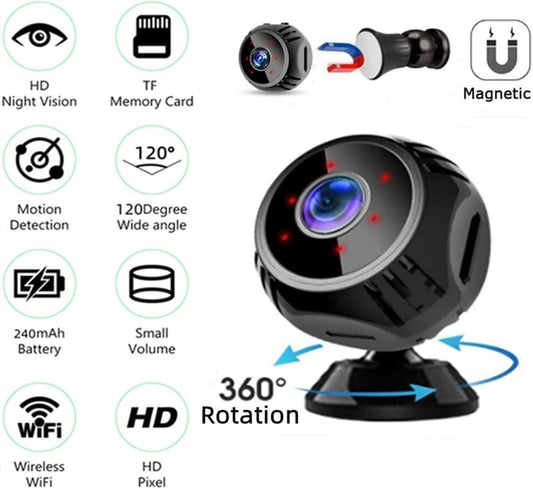 Mini Spy Camera 1080P HD Hidden Camera - Portable HD Small Nanny Cam with Night Vision and Motion Detection - Built-in Battery - Covert Security Camera for Home/Office/Indoor/Outdoor