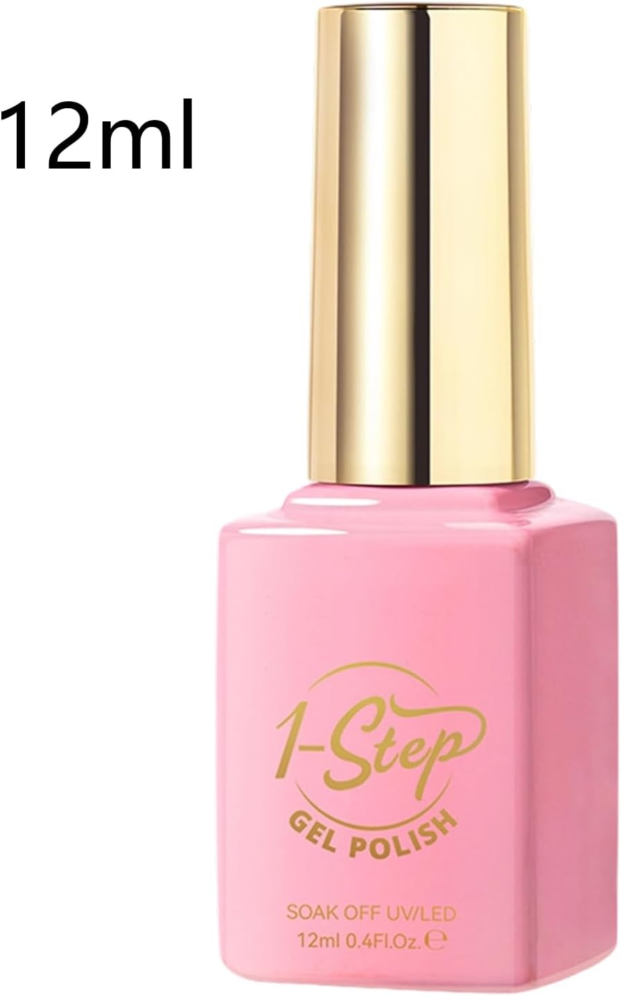 Nails Polish Gel, 12ml Nude Top and Base Coat Nail Polish, Fast Drying Glossy Finish, Led Uv Lamp Compatible for Daily Use, Home Manicure, Girls Beauty Care, 1.38 Inches