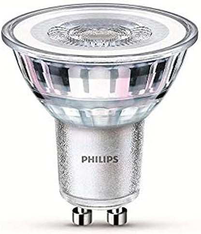 Philips LED Classic 2 Pack [GU10 Spot] 4.6W - 50W Equivalent, 220-240V, White 3000K (Non-Dimmable)