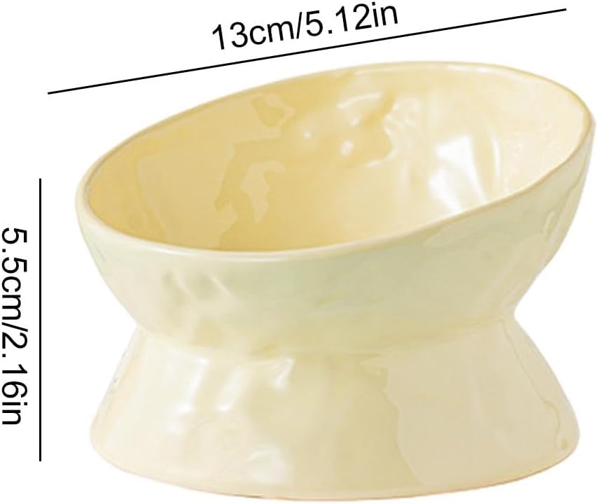 Ceramic Cat Food Bowls Elevated | Tilted Feeding Dish Water Bowls,Pet Feeding Watering Supplies for Indoor Cat and Dog, Protect Pet's Spine