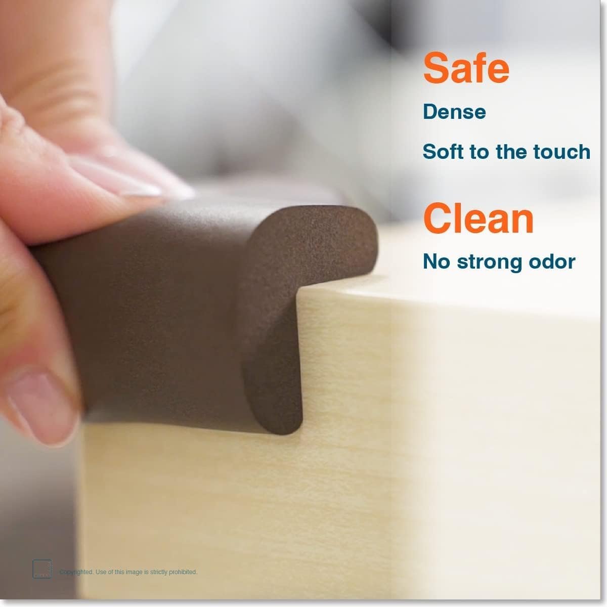 Roving Cove¨ 4-Piece EXTRA PURE, EXTRA DENSE"Safe Corner™ Cushion" - VALUE PACK - ONYX; Premium Childproofing Corner Guard - Child Safety Home Safety Furniture and Table Edge Corner Protectors