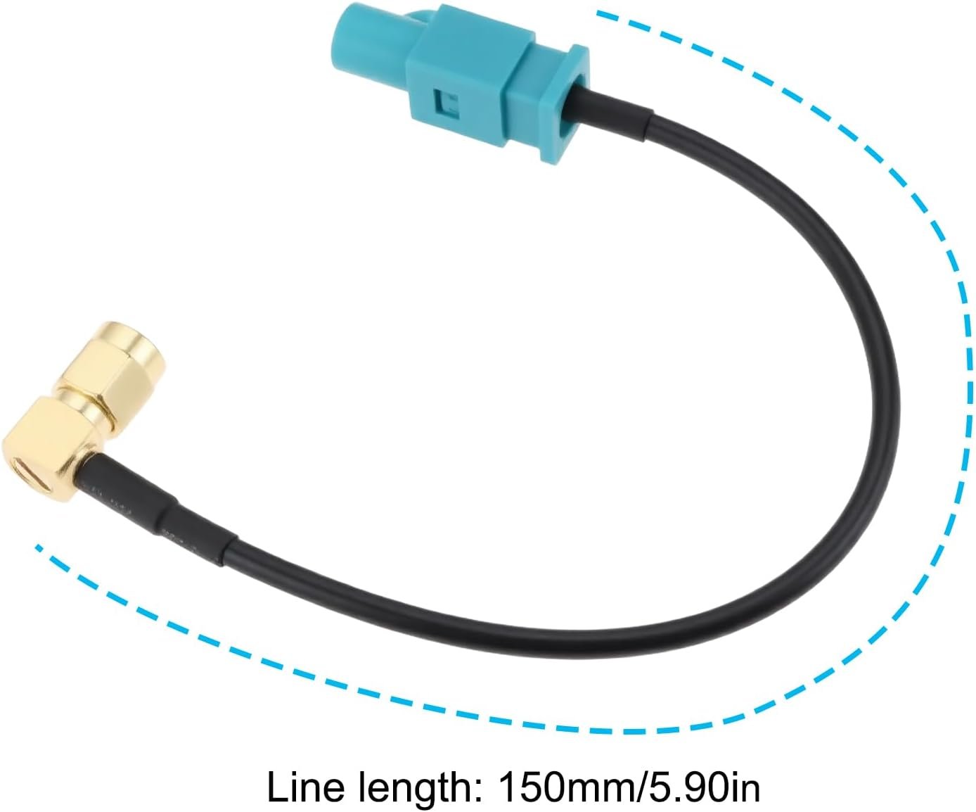 YINETTECH Fakra Z Male to 90 Degree SMA Male Car GPS Antenna Adapter Cable 15cm Wire