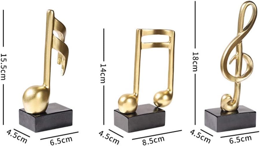 3pcs Music Note Statue - Golden Resin Musical Decor for Home, Piano Present & Souvenirs