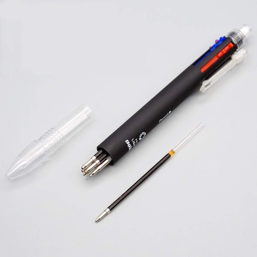 6 in 1 Multicolor Ballpoint Pens 5 Colors Ball Pen 1 Automatic Pencil with Eraser for School Office Writing Supplies Stationery
