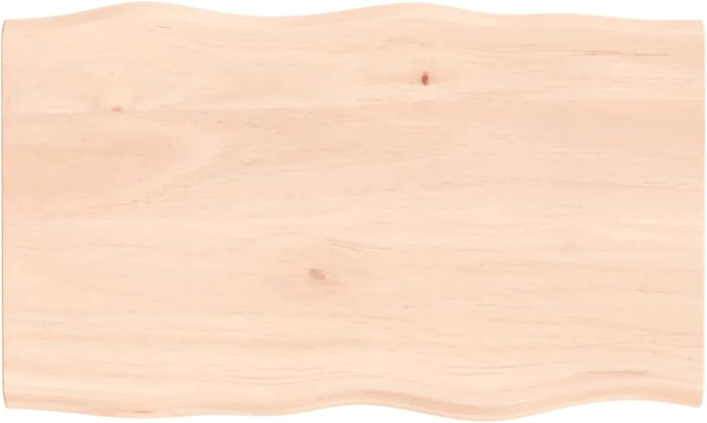 100 x 60 cm Solid Unfinished Oak Tabletop, Live Edge Design, Versatile Replacement for Kitchen Center Table, Dining Table, Desk Surface, Durable and Stylish