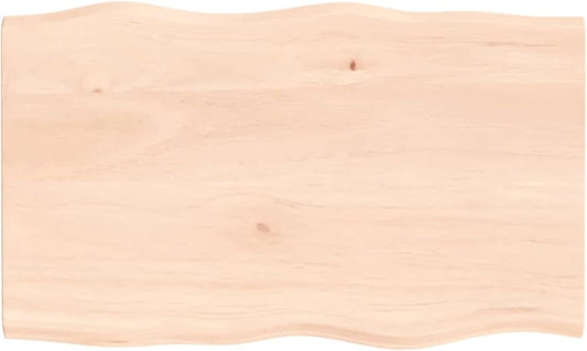 100 x 60 cm Solid Unfinished Oak Tabletop, Live Edge Design, Versatile Replacement for Kitchen Center Table, Dining Table, Desk Surface, Durable and Stylish