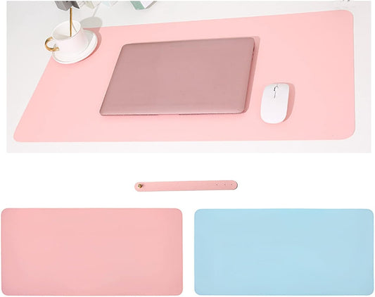 Desk Mat Large Mouse Pad 80x40cm,Office Desk Mat,Writing Padï¼ŒPU Leather Double-Sided Mousepad Desk Pad Gaming Mouse Pad for PC Laptop,Waterproof Mouse Keyboard Mat (Pink@Blue)