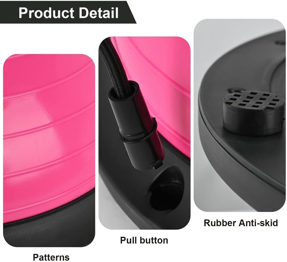 ZBDZSW Palla da Fitness antideflagrante con Fascia di Resistenza, Pompa per Piedi, Allenatore Muscolare del Core Spesso, Yoga, Pilates, Palestra, allenamenti