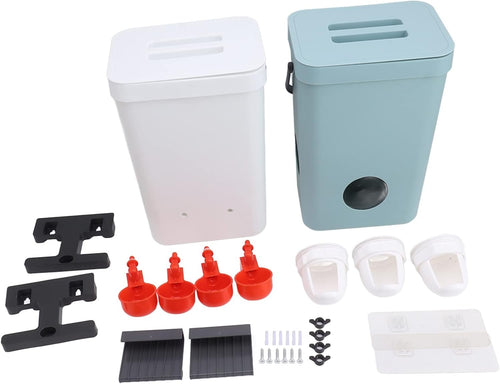Chicken Feeder Water Dispenser Automatic Poultry Breeding Watering Feeding Container Set