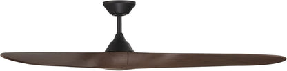 WAC Lighting Malibu Indoor and Outdoor 3-Blade Smart Home Ceiling Fan 70in Matte Black Dark Walnut with Remote Control works with Alexa and iOS or Android App