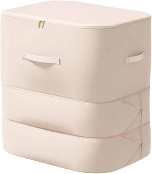 Peliaral Ultra Space Saving Compression Organizer, Implicationi Self Compression Storage Bags, Moisture-Proof Packing Cube, Heavy Duty Moving Bags for Bedding, Clothes & Travel (Beige,XL)