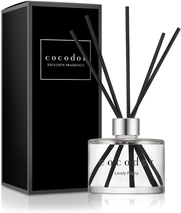 COCODOR Signature Reed Diffuser - Lovely Peony - 200ml - Reed Diffuser, Reed Diffuser Set, Oil Diffuser & Reed Diffuser Sticks, Room Décor & Office Décor, Home Fragrance, Gift
