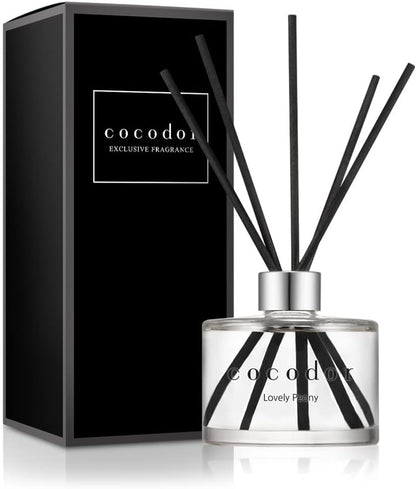 COCODOR Signature Reed Diffuser - Lovely Peony - 200ml - Reed Diffuser, Reed Diffuser Set, Oil Diffuser & Reed Diffuser Sticks, Room Décor & Office Décor, Home Fragrance, Gift