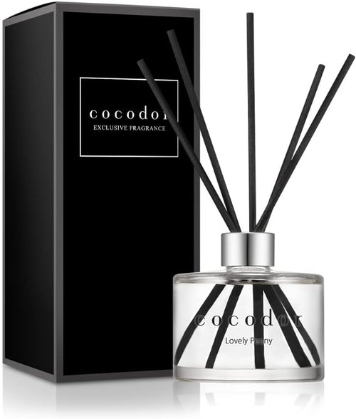 COCODOR Signature Reed Diffuser - Lovely Peony - 200ml - Reed Diffuser, Reed Diffuser Set, Oil Diffuser & Reed Diffuser Sticks, Room Décor & Office Décor, Home Fragrance, Gift