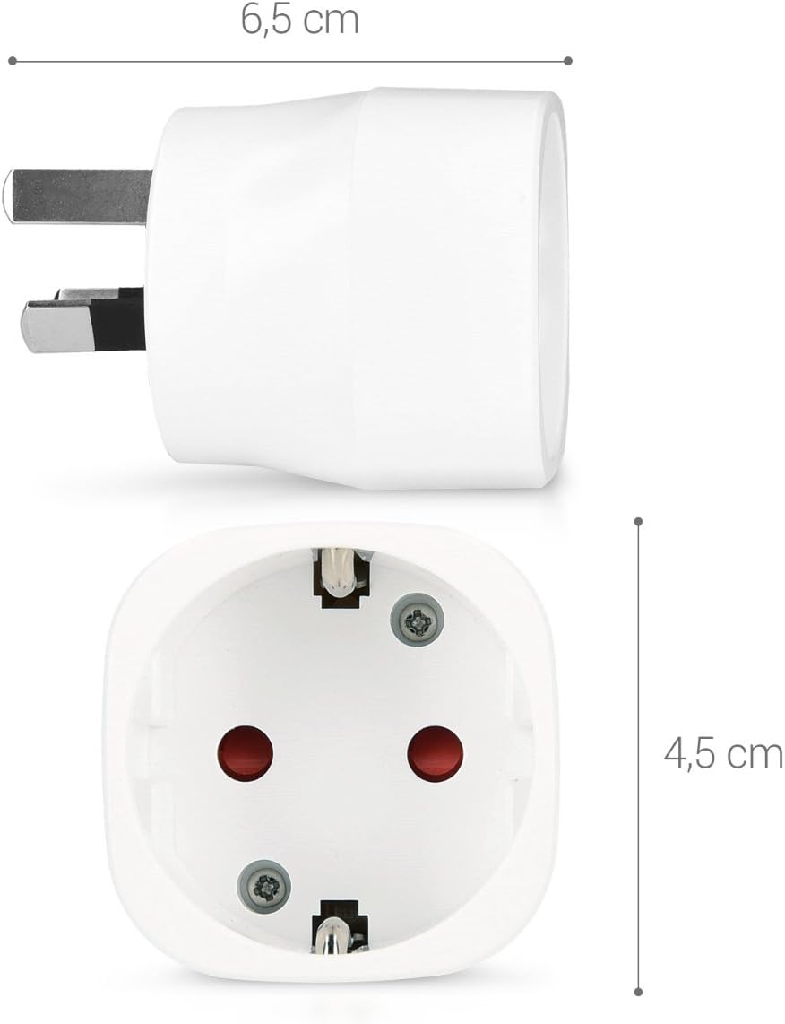 kwmobile Universal Australia Type I Adapter - 2x Travel Adapters Type-I Plug - Plug for China New Zealand Travel Plug Adapter - White