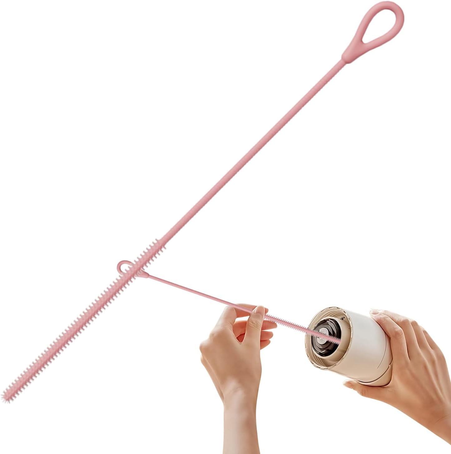Straw Cleaners, Long Silicone Straw Cleaner Brush, 9.84 Inches, Reusable Non-Slip Cleaning Tool, Handle Pipe Washer for Metal, Glass Tube, Baby Bottles, Eco-Friendly