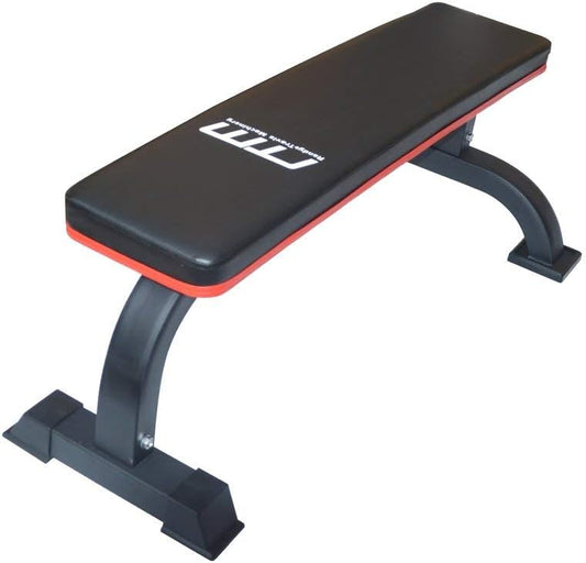 Commercial Flat Weight Lifting Bench Press Home Gym Commercial Gym Exercise Fitness Equipment - Easy Assembly, Accessories Included, Sturdy Non Slip Rubber Feet