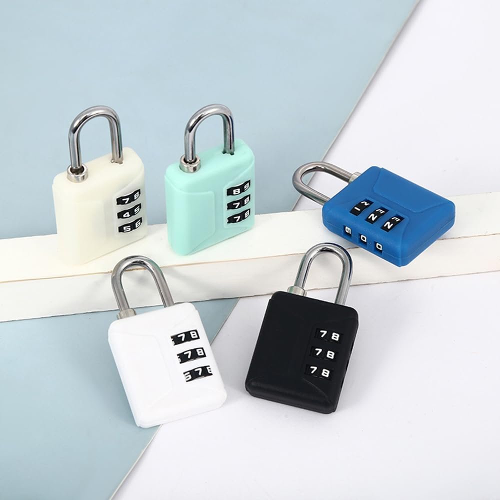 Maizoon Combination Lock with 3-Digit Resettable Code Combo Lightweight and Cute Outdoor Padlock for High Security for Luggage Backpak Bag Suitcase Baggage Pack of 6