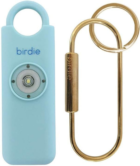 She's Birdie - The Original Personal Safety Alarm for Women by Women - LOUD Siren, Strobe Light and Solid Brass Key Chain in a Variety of Colors (Aqua)