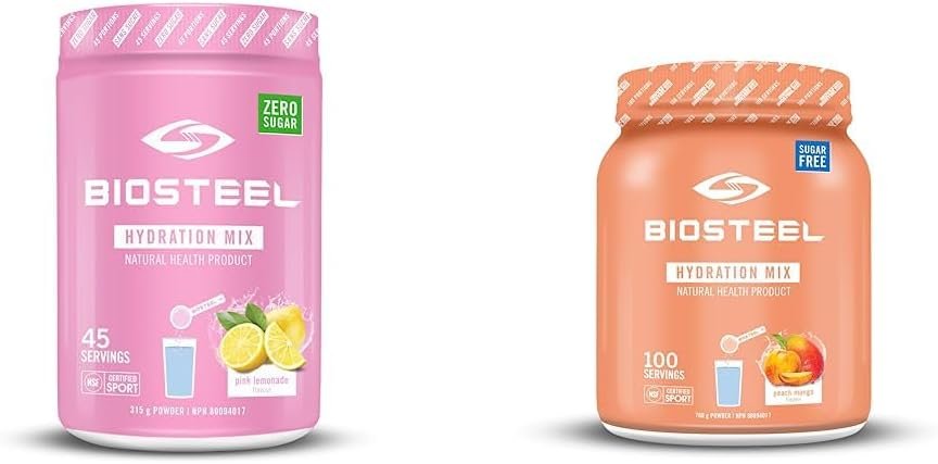 BioSteel Hydration Mix, Great Tasting Hydration with Zero Sugar, and No Artificial Flavours & Hydration Mix, Great Tasting Hydration with Zero Sugar, and No Artificial Flavours or Preservatives