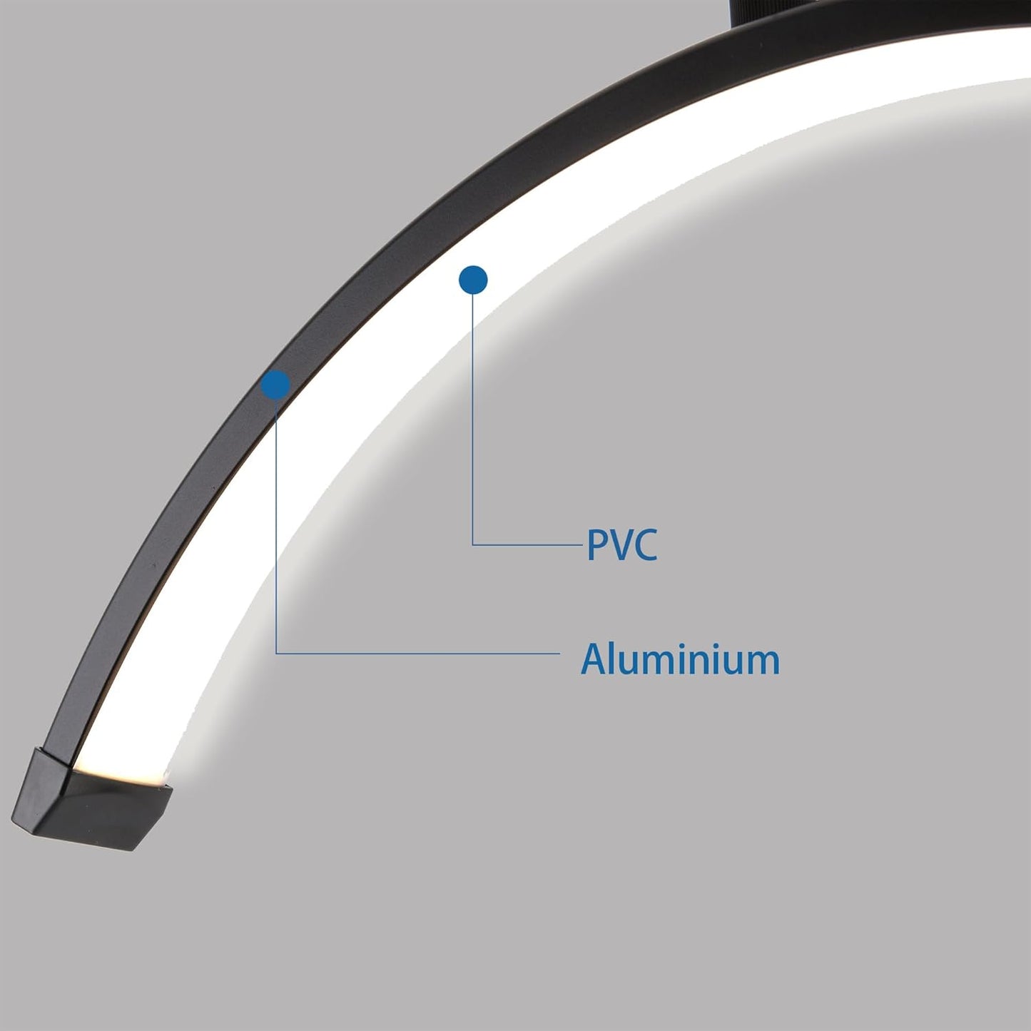 Duowelly 48w Led Floor Lamp with Remote Controller, Half Moon Eyelash Floor Light,Tattoo Light, Estheticians Light for Eyelash Extensions, Beauty, Skincare, Eyelash, Eyebrows,Black