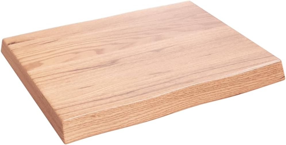 Homgoday 60 x 50 x 6 cm Light Brown Solid Oak Tabletop, Live Edge Design, Replacement Coffee Table, Dining Table, Desk Top, Durevole & Elegant Wood Surface