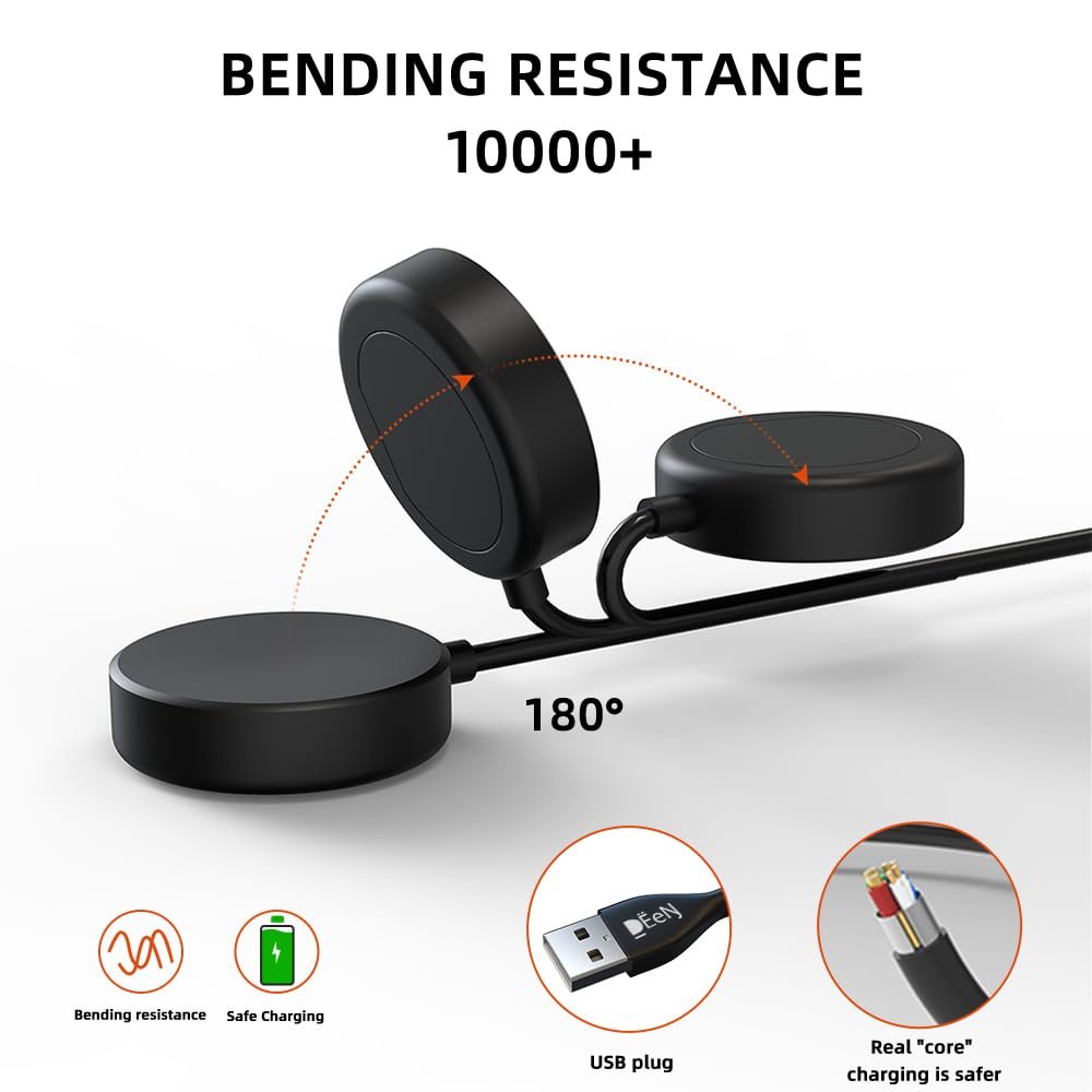DEEN Charging Cord 【2023 Upgraded】 for Samsung Watch Charger - Fast Secure Wireless Charger Compatible with Samsung Galaxy Watch Charger 6/6 Classic/5/5 Pro/ 4/4 Classic/3/Active 2/Active