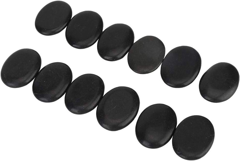 14pcs Hot Stones for Massage, Hot Stones Massage Set Natural Hot SPA Energy Massage Basalt Stone Body Health Care Tool Portable Heating Massage Stone Warmer for Spa Warming