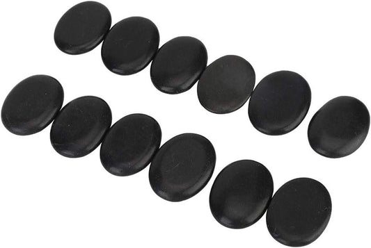 14pcs Hot Stones for Massage, Hot Stones Massage Set Natural Hot SPA Energy Massage Basalt Stone Body Health Care Tool Portable Heating Massage Stone Warmer for Spa Warming