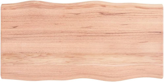 Eleganz Solid Wood Table Top 100 x 50 x (2 – 4) cm Treated Live Edge – Durable & Eco-Friendly for Dining, Kitchen, or Office – Handmade Natural Beauty
