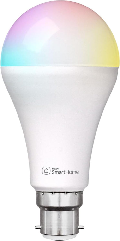 Laser 10W B22 Smart Bulb, 1000 Lumens, RGB, Adjustable 16.5M Colours, LED Light for Home DÃ©cor and Night Light - Wi-Fi App & Voice Control Compatible with Alexa, Amazon Echo, Google Assistant and more