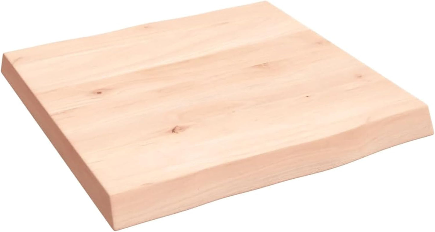 40 x 40 x 4 cm Solid Oak Tabletop - Unfinished Wood Replacement Top for Coffee Table, Kitchen Table, Dining Table, Desk, Countertop - Versatile Furniture Upgrade