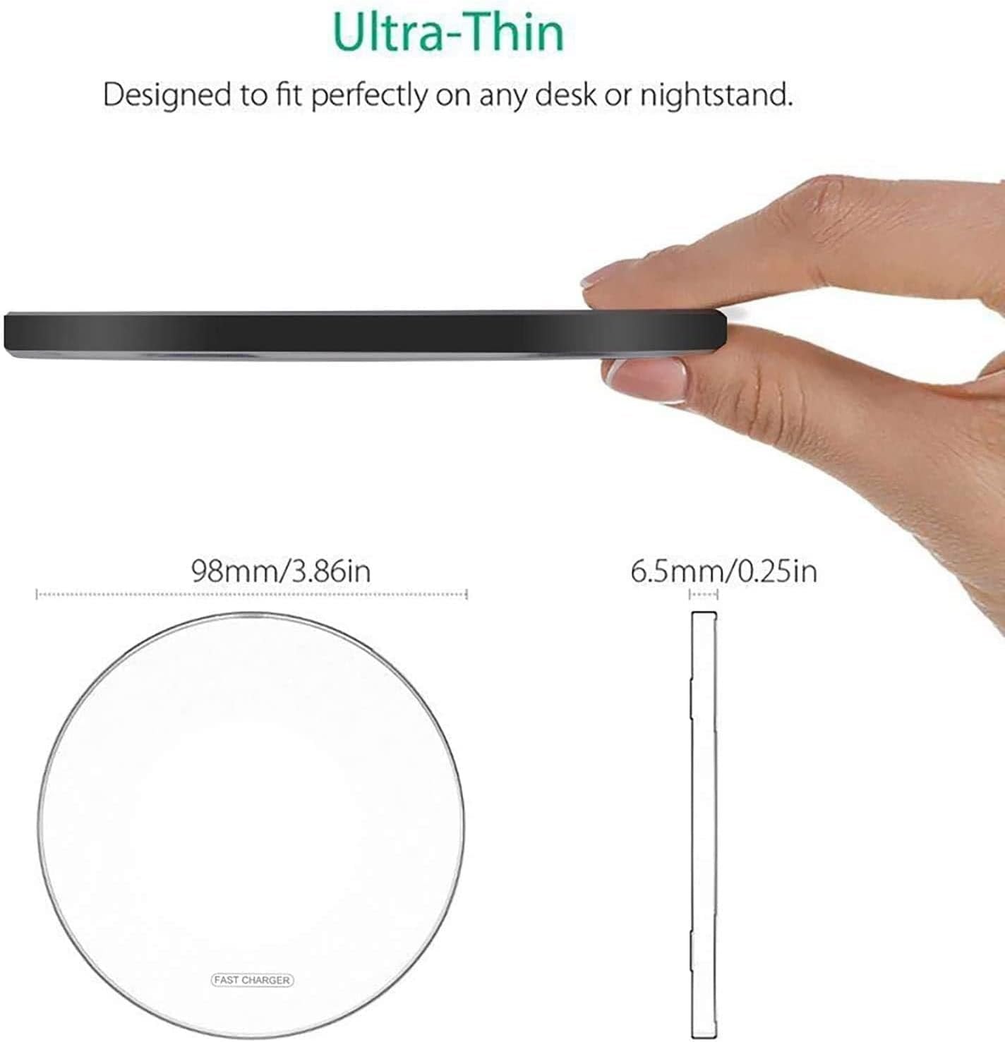 Fast Wireless Charging Pad Compatible with iPhone 16 15 14 13 12 11 Pro Max/13 12 Mini/XR/XS/X,Samsung Galaxy Z Fold/Flip,S24/S23/S22/S21/S20/Note 20,Pixel 9 Pro,AirPodPro/Galaxy Buds/Pixel Buds