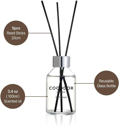 COCODOR Classic Reed Diffuser/April Breeze / 100ml / Fragrance Scent Essential Oil Stick Diffuser Set for Bedroom Bathroom Home Décor