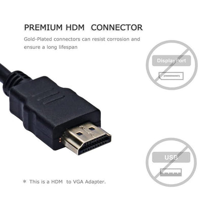 hsy HDMI to VGA Adapter,HD 1080P HDMI to VGA Adapter Converter Cable HDMI Male to VGA Famale Digital Analog Converter for Tablet Laptop PC TV (Black)