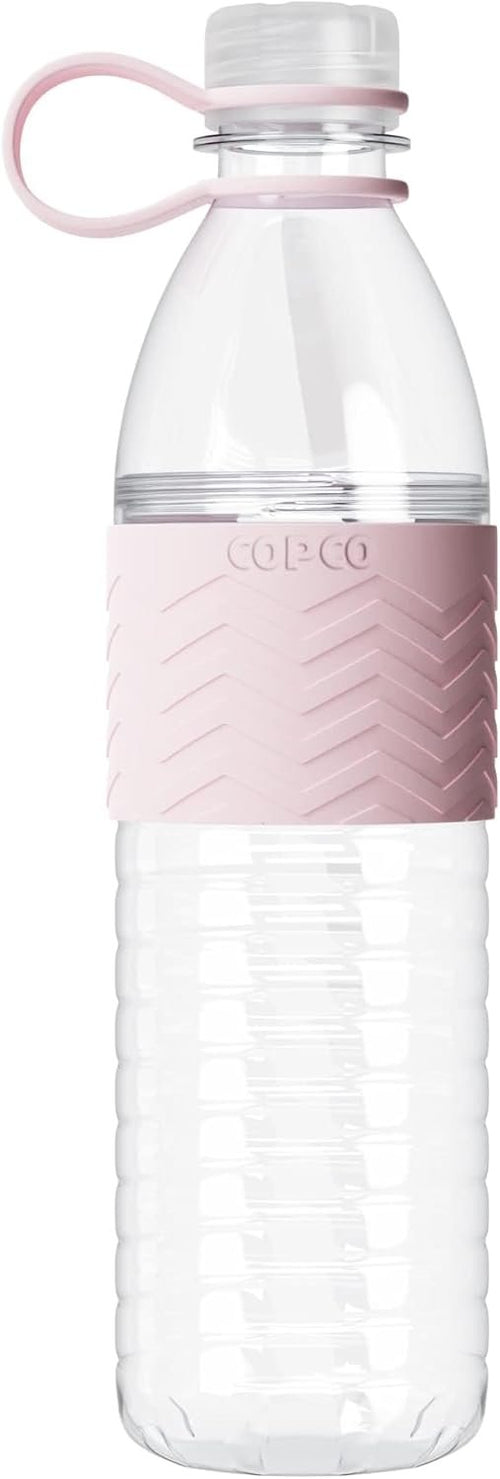 Copco Hydra 20 oz Tritan Water Bottle with Leak-Proof Lid & Textured Grip - BPA-Free, Dishwasher Safe, Easy Twist-Open for Ice & Fruit - Fits Cup Holders, Lightweight, Durable(Pink)