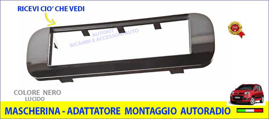10.631 Car Stereo Radio Adapter 1 DIN Glossy Black Colour Specific for Panda Model 312 and 319 Produced from 2012 Onwards – 10.631