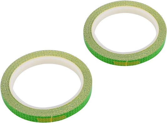 Alomejor 2 Rolls Bicycle Reflective Sticker Cycling Security Wheel Decal Tape Stripe for Car Motorcycle Cycling Bicycle (Green)